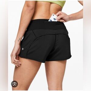 🍋🍋💥NWOT💥lululemon athletica Black Women's Athletic Shorts Hotty 2.5 inseam